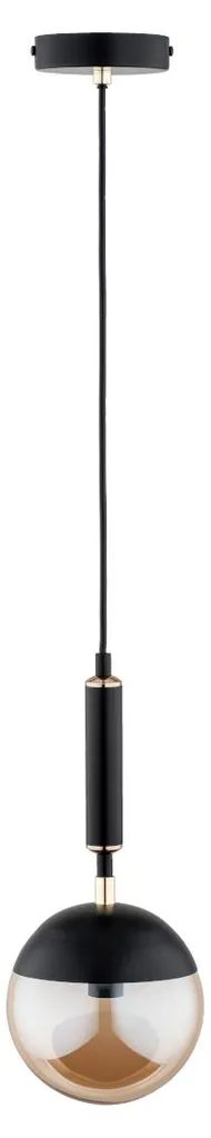 Suspension MARAKAS Noir Or et Ambre 1xE14 Alfa métal 80x14x14cm IP20