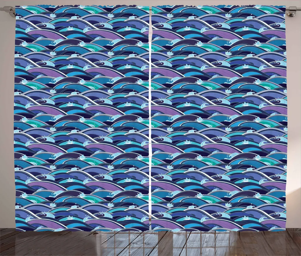 Tenda Soggiorno ABAKUHAUS 280x225 Ocean - Pratica, Lavabile, Colorata