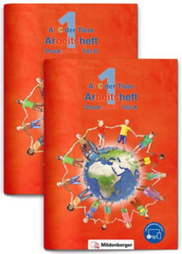 ABC der Tiere 1 - Arbeitsheft Druckschrift, Teil A und B. Produktbild 