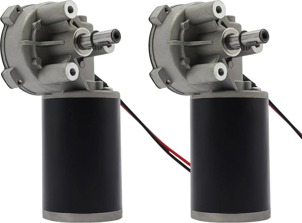 DC-Motor - Getriebemotor - 24V DC - 60W Leistung - 63 mm Durchmesser - IE1 Wirkungsgrad - Aluminiumgehäuse - Kabelanschluss - Schwarz
