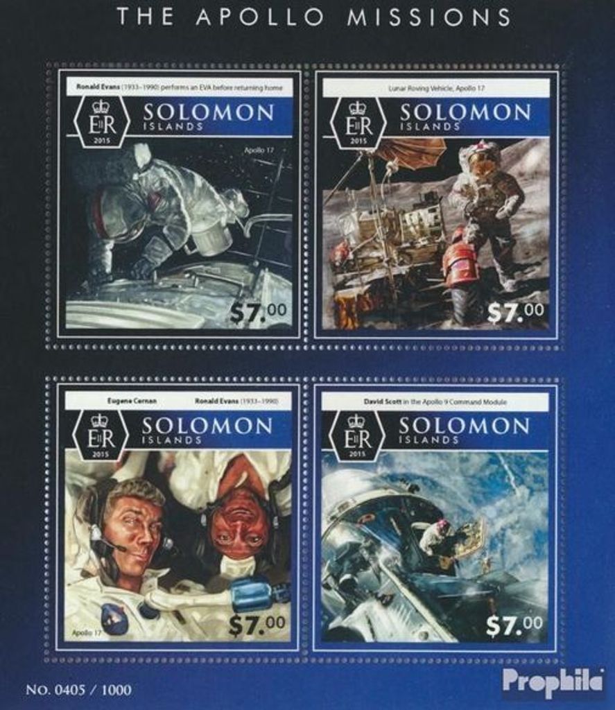 Briefmarken Salomoninseln 2015 Mi 3466-3469 Kleinbogen Produktbild 