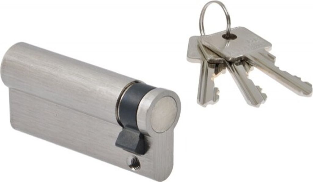 B-Harko H6 Zylindereinsatz 9/60 mm, Nickel satiniert, 6-polig, Klasse 6.0, 3 Schlüssel