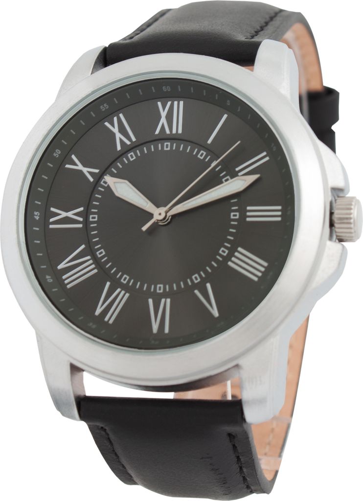 Quarz-Armbanduhr mit Lederarmband Produktbild 