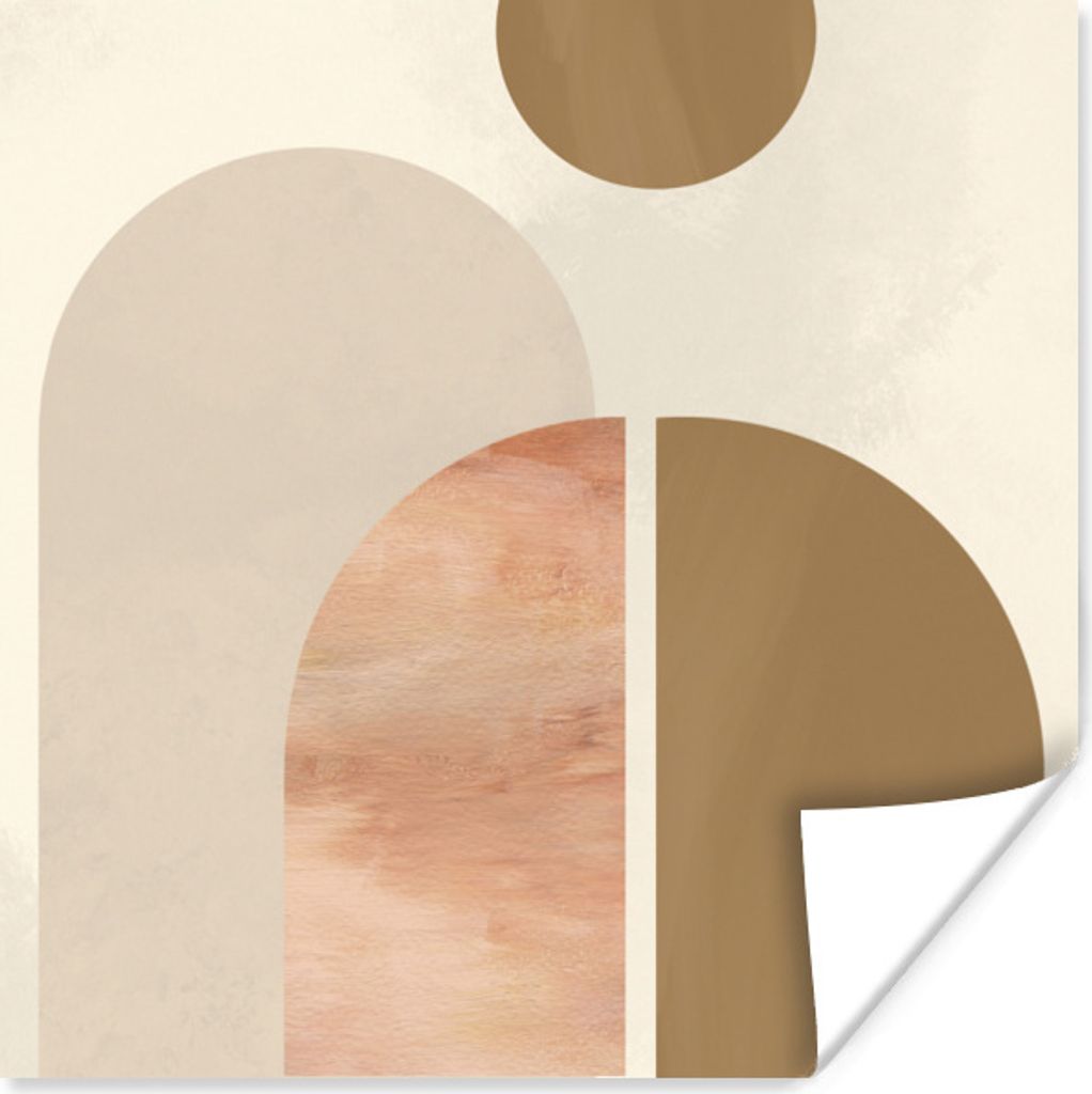 MuchoWow Poster Abstrakt - Design - Rosa 50x50 cm - Wohnzimmerdekoration