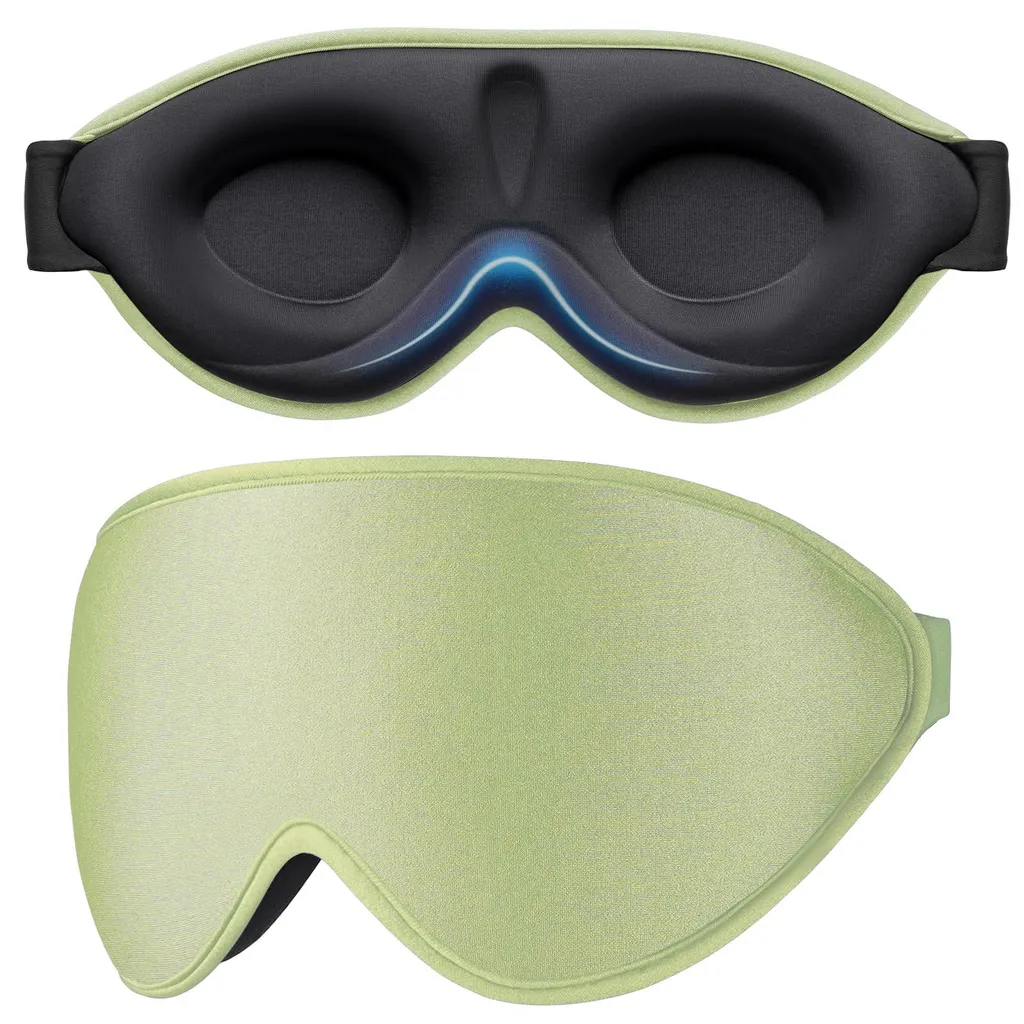 Dormez dans le noir complet avec ce masque 3D anti-pression vert clair