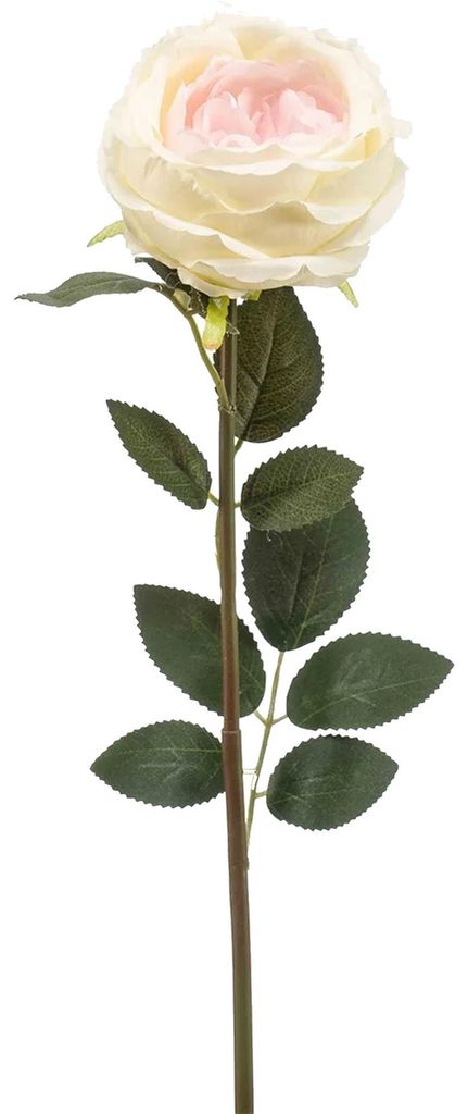 Smaragd Kunstliche Blume Rose Joelle - cremeweis - 65 cm - Dekoration Blumen