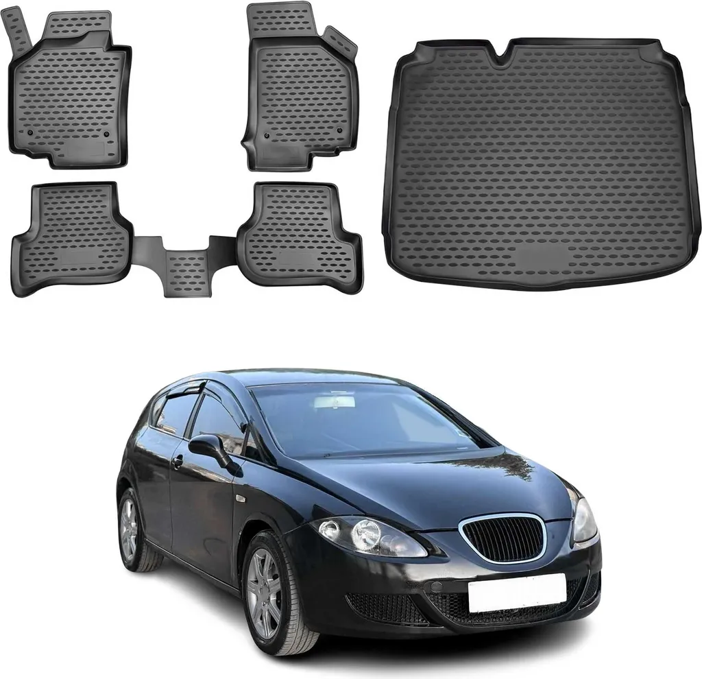 Set Tappetini Gomma TPE Seat Leon 05-12 | Baule e Abitacolo Su Misura