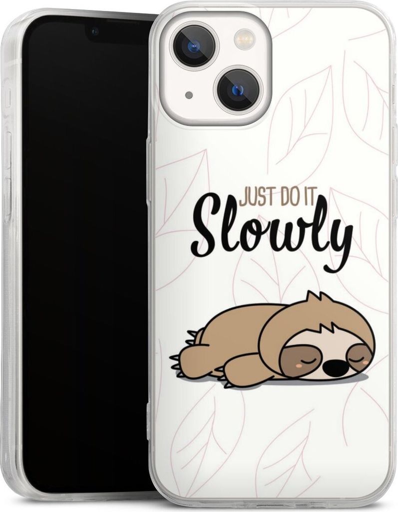 DeinDesign Slim Hülle für Apple iPhone 13 Mini Silikon Case Ultra Dünn Handyhülle Faultier Tiere lazy sunday