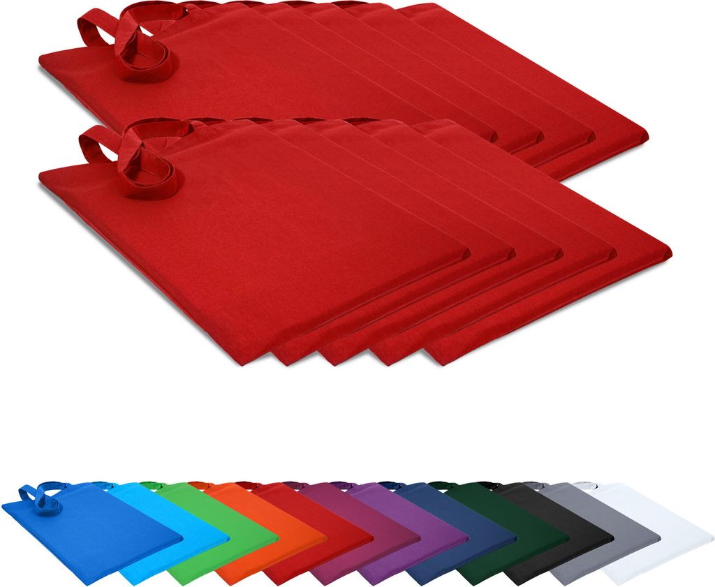 10er PACK Baumwolltaschen 38x42cm Stofftaschen Tragetaschen Beutel Einkaufstaschen Stoffbeutel Taschen, in Farbe: Rot