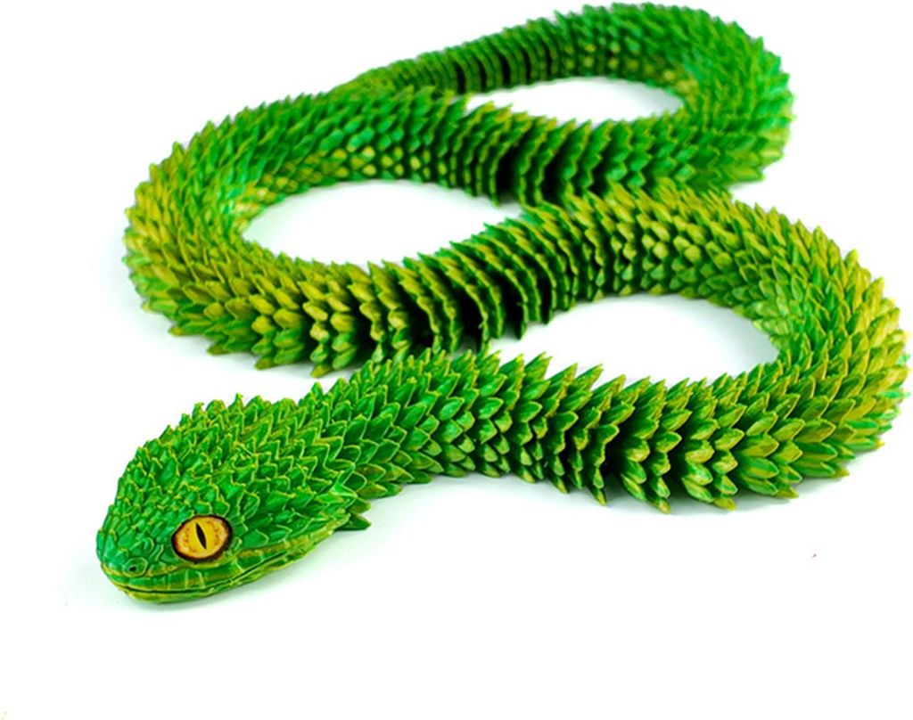 3D-gedruckte Schlangenfigur mit beweglichen Gelenken, beweglich, Tiermodell, Spielzeug, Dekoration für Zuhause, Büro, Bücherregal oder Schreibti...