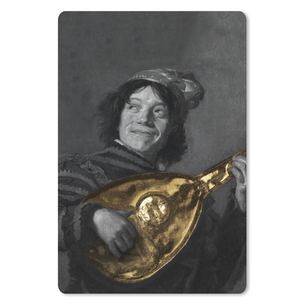 MuchoWow Mauspad Mousepad Der Lautenspieler - Frans Hals - Gold 40x60 cm - Mousepads - Maus Mat - Pad - Mausunterlage - Schreibtisch Accesoire