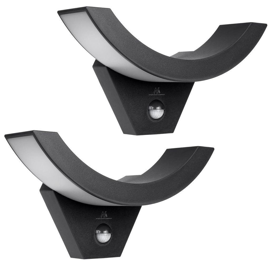 2x LED-Lampe mit Bewegungs- und Dämmerungssensor schwarz 10 W