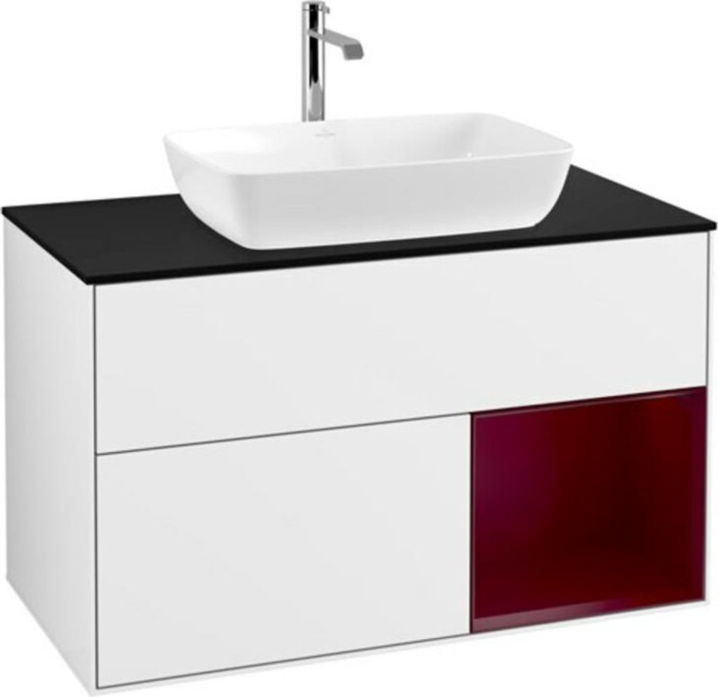 V&B Waschtischunterschrank Finion 100, Pl b m, Reg Peo m Lac, glo wh. Lac