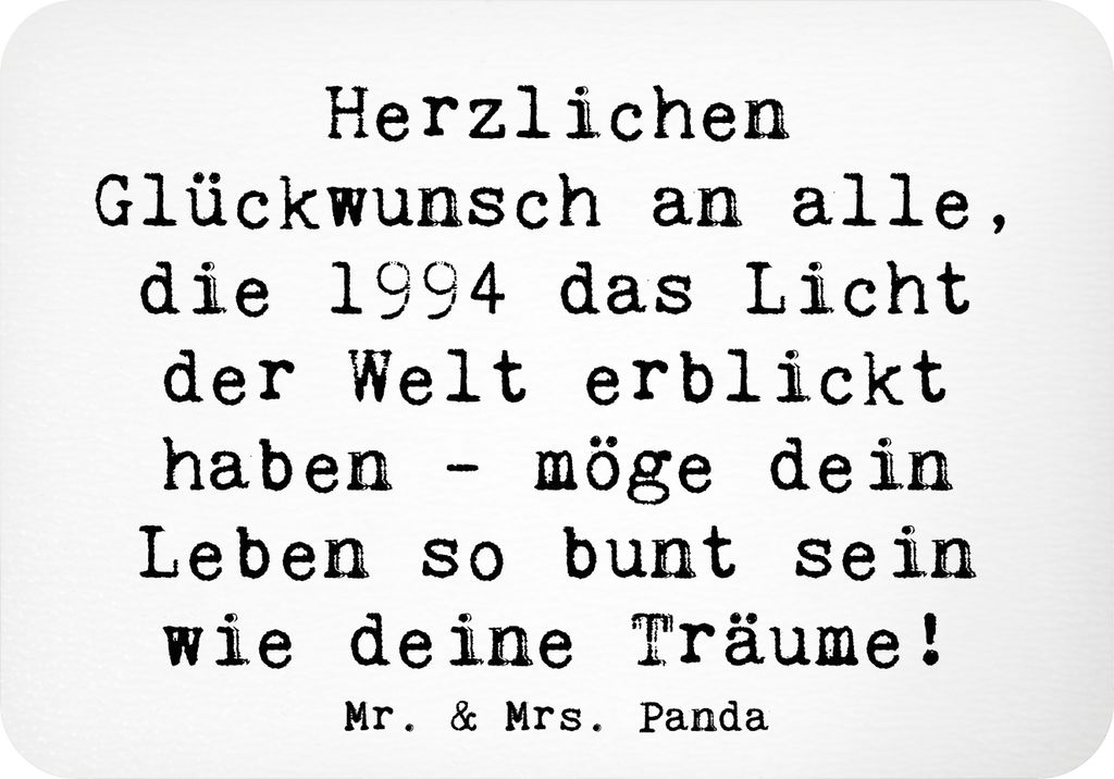 Mr. & Mrs. Panda magnet Spruch 1994 Geburtstag - Weiß - Geschenk, Alter, Glückwunsch, haftmagnet, Geburtsjahr, zettelhalter, 1994er, Jahrgang, wa...