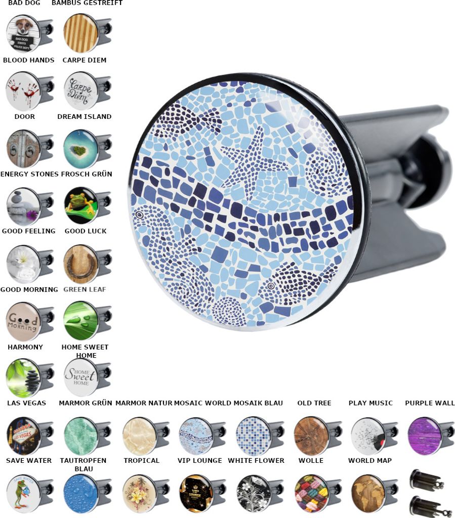 SANILO® Waschbeckenstöpsel, Mosaic World Produktbild 