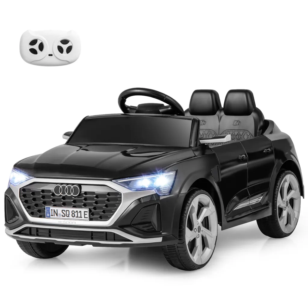 Audi SQ8 Enfant 12V Noire : Musique USB, Phares LED et Télécommande Parentale