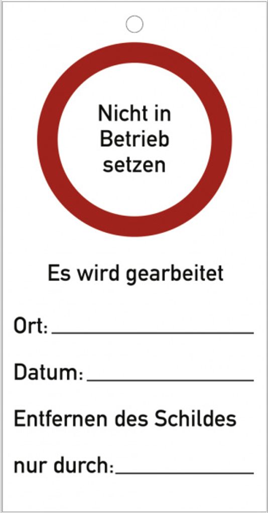 Dreifke Schild Nicht in Betrieb setzen Es wird gearbeitet, Kunststoff, 76x14...