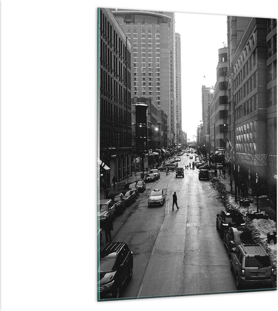 Bilder auf glas - Einteilig - Stadt Straße Haus - 80x120cm - Glasbilder - Wandbilder - Bilder - zum Aufhängen bereit - Wanddekoration aus Glas - ...
