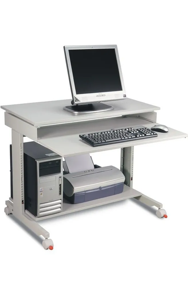Poste de travail informatique Twinco pour petits espaces bureau 90x50cm