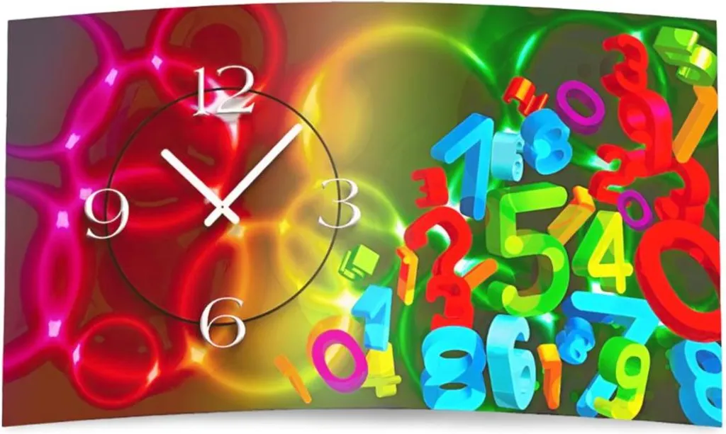 Horloge Murale Design Silencieuse Dixtime 3D-0397 sans Tic-Tac Chiffres d'Art