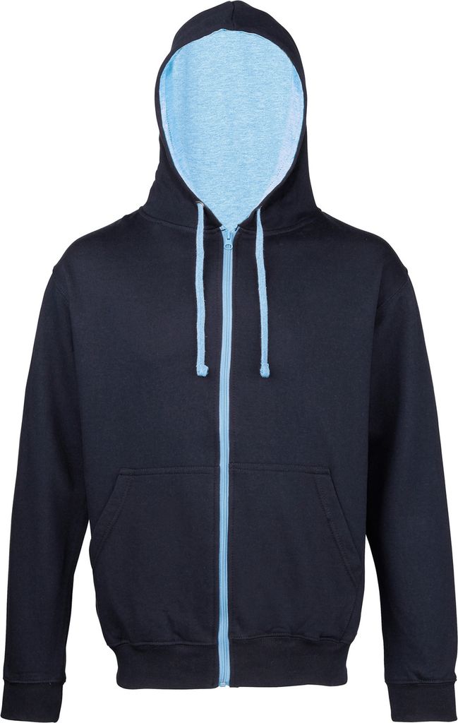 Awdis Herren Sweater Jacke mit Kapuze RW182 (L) (Marineblau/Himmelblau)