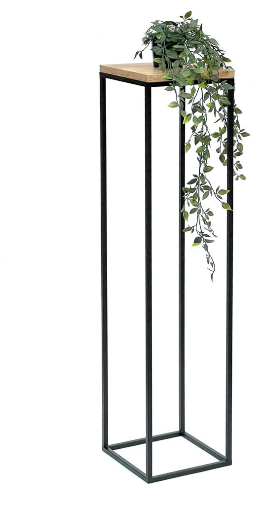 DanDiBo Flower Stool Metal Wood Black Angular 100 cm Flower Obrázek produktu 