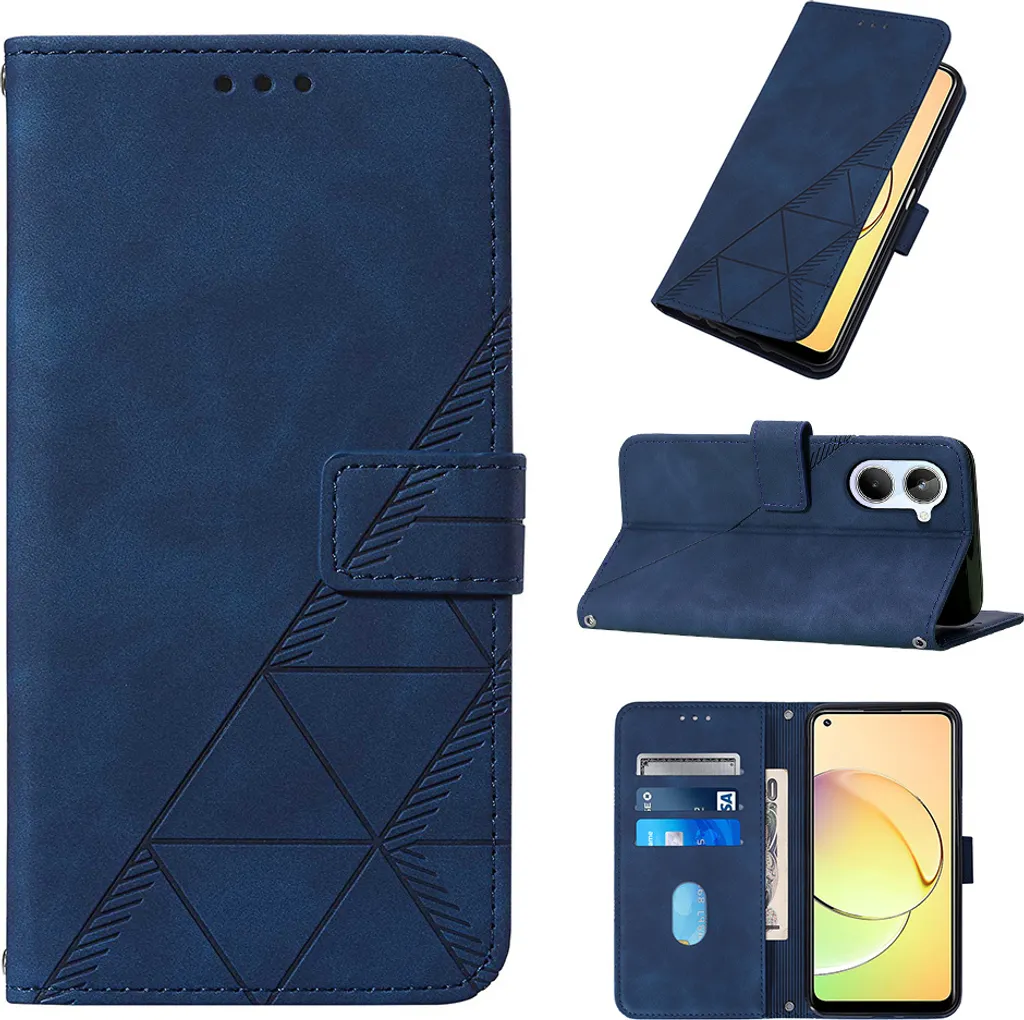 mvced Cover Compatibile con OPPO Realme 10 Pro Plus 5G,Flip Custodia Caso Libro Pelle PU e TPU Silicone Antiurto,Caffè