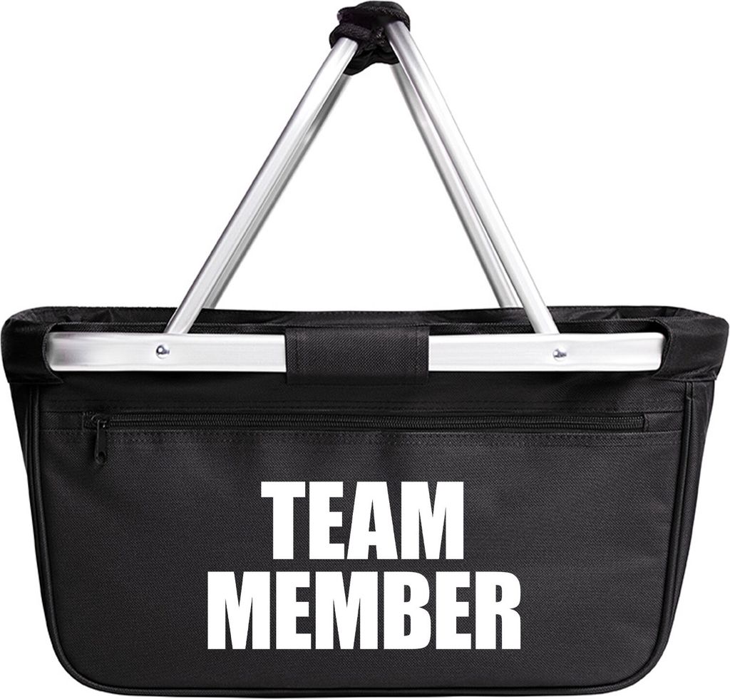 Huuraa Einkaufskorb Team Member Schriftzug 20 Liter Black faltbarer Tragekorb Geschenkidee