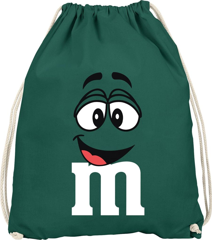 Turnbeutel - M mit Gesicht - AccessoiresGruppen Kostüme Fasching Karneval Gadgets Faschingsartikel Tasche Gymbag Moonworks
