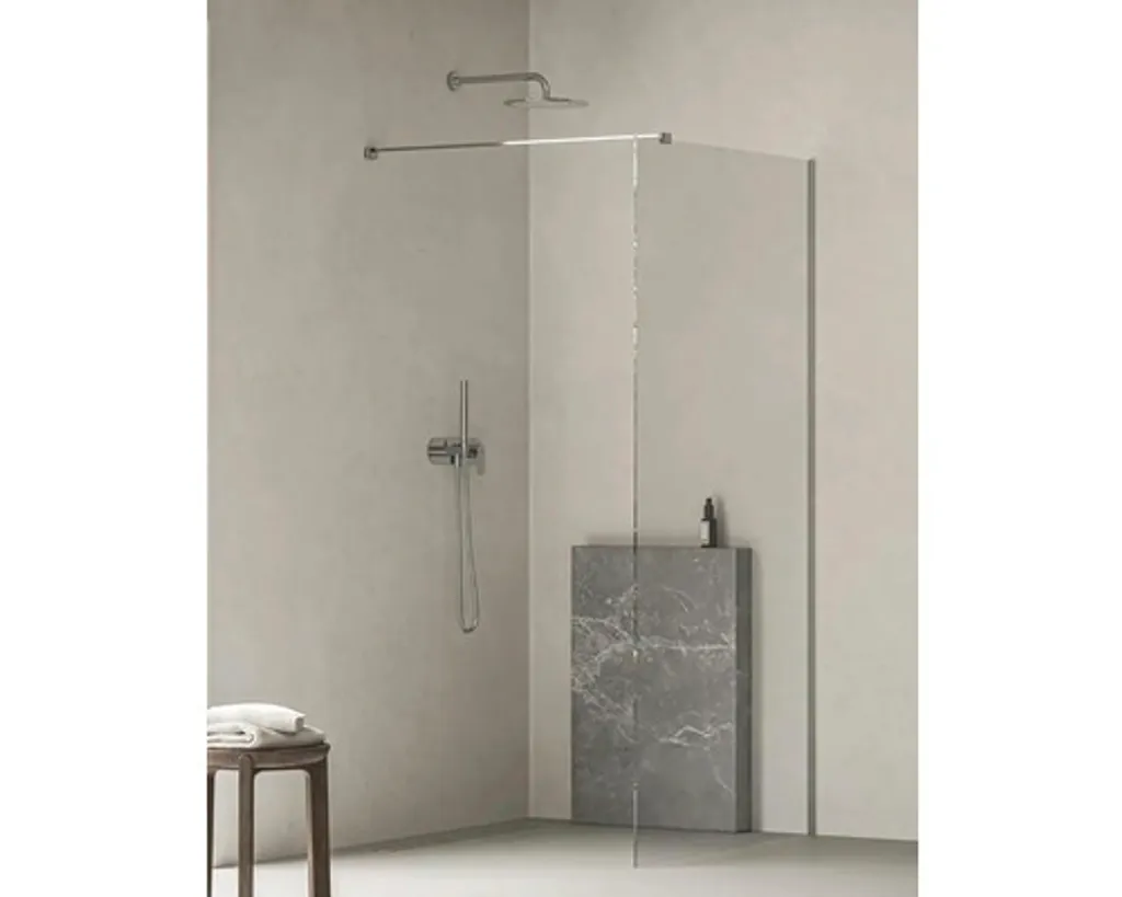 Paroi Walk-In 120cm verre 8mm avec profilés alu brillant RAVAK Air