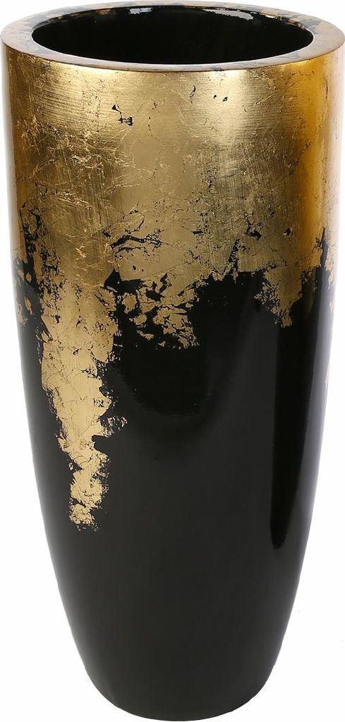 Gilde Übertopf XXL, "Konus", Fiberglas, Poly, goldfarben, Produktbild 