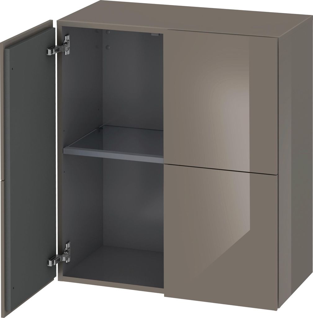 Halbhochschrank L-CUBE 700x363x800mm flannel grey hochglanz flannel grey hochglanz