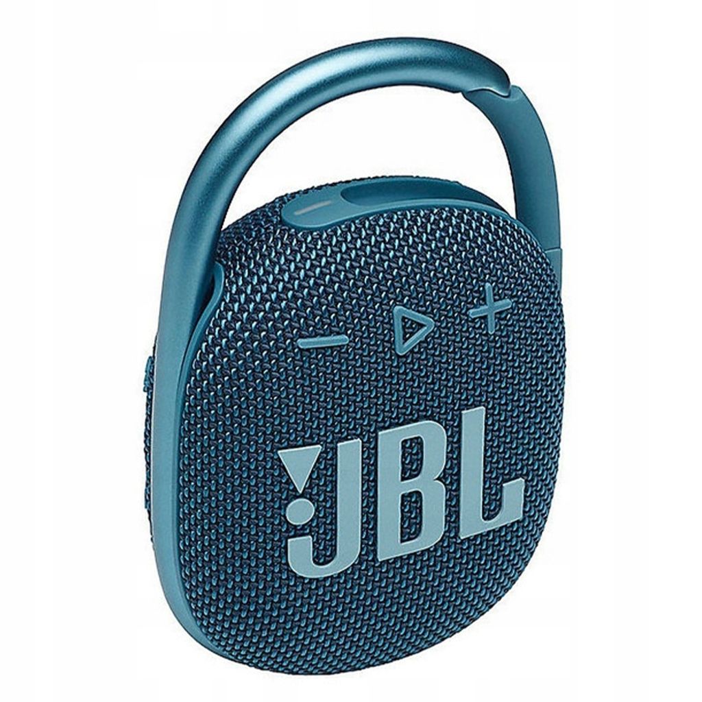 A studio shot of a JBL Clip 4 Bluetooth speaker.