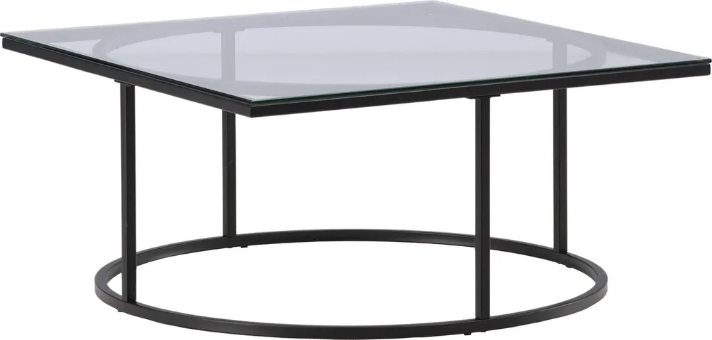 Table Basse Carrée Skanör 90x90 cm en Verre et Finition Noire Mate - 9