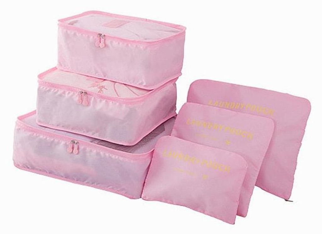 Organizer-Set für Reisetaschen - Hellrosa