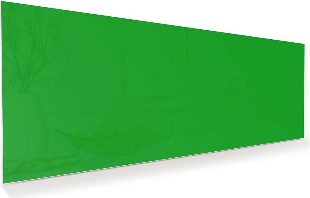 Glasbild 100x40cm in XXL für Wohnzimmer, Schlafzimmer Motiv Grasgrüner Hintergrund