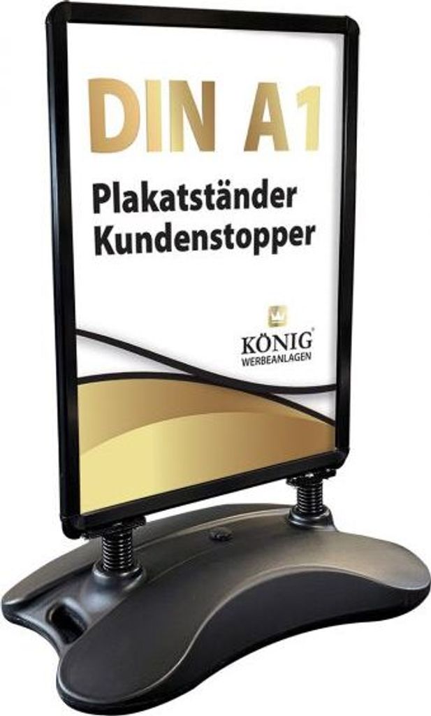 Wind- und Wetterfester A1 Kundenstopper schwarz Produktbild 