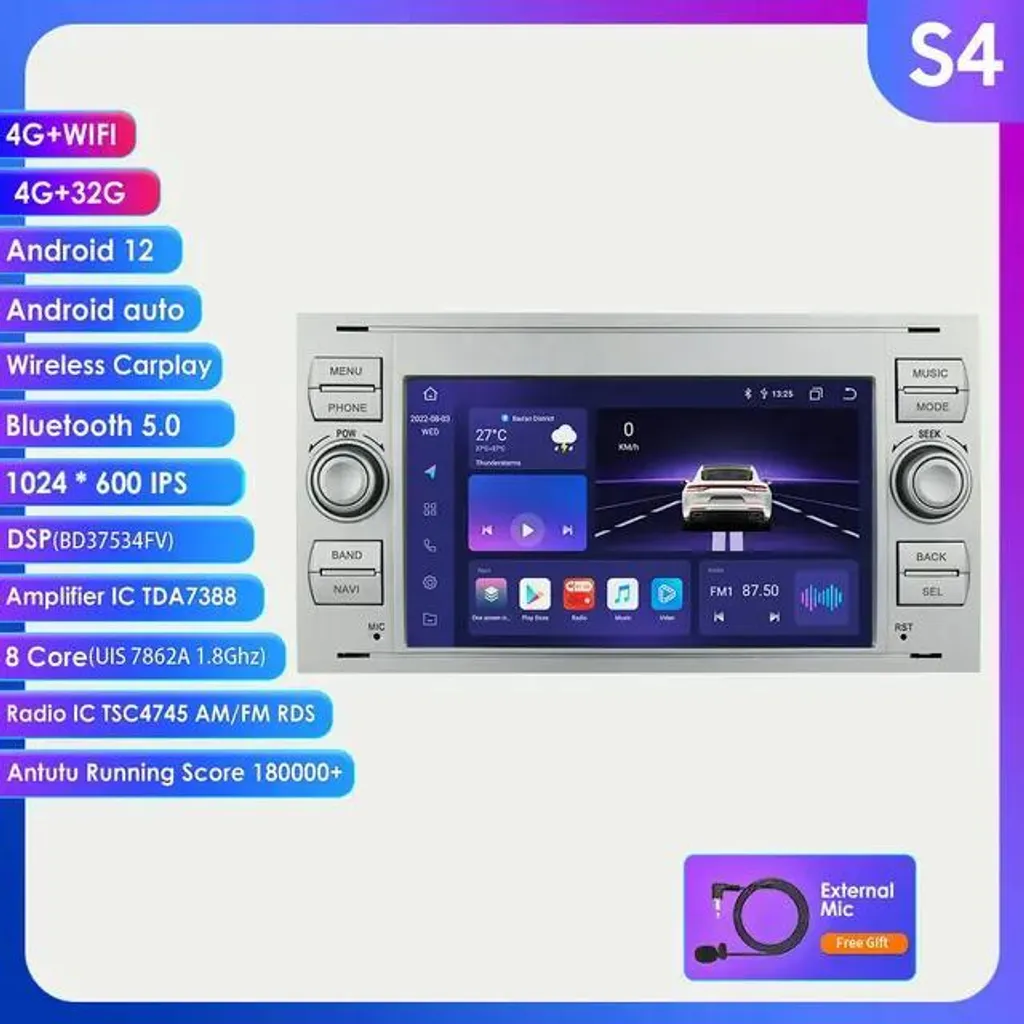 Remplacer Autoradio Ford Focus Mondeo Kuga défectueux par GPS CarPlay Tactile
