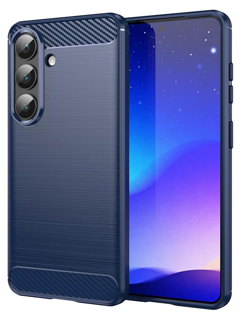 Handy Hülle für Samsung Galaxy S26 5G Carbon Design Schutz Stoßfest Case Blau