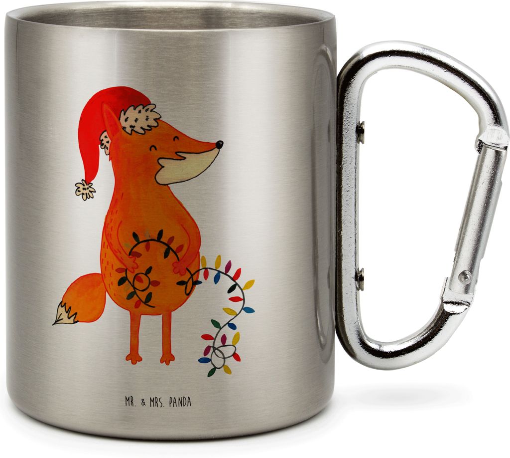 Mr. & Mrs. Panda Thermobecher Fuchs Weihnachten - Transparent - Geschenk, Weihnachtsdeko, Weihnachtsmann, Weihnachtszeit, Trinkbecher Edelstahl, F...