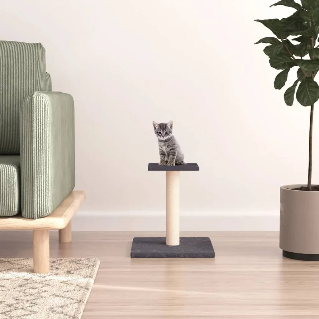 Arbre à chat avec plateforme Gris foncé 38 cm - Griffoir compact stable