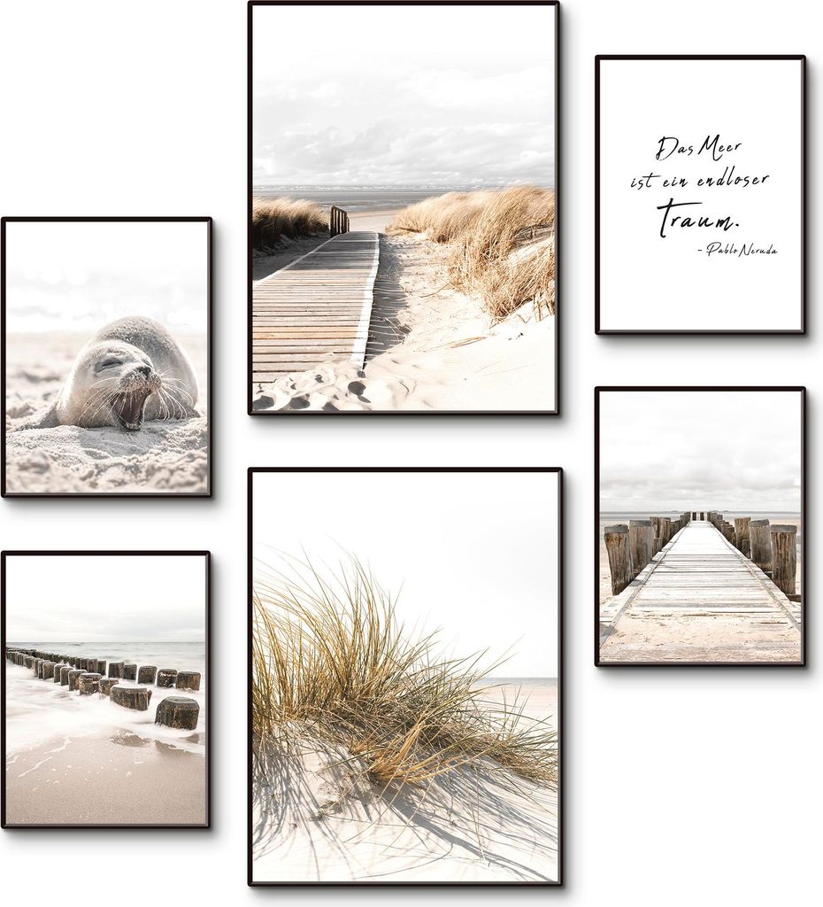 ARTland Strand Impressionen Größe: 6tlg. 4x30x40 / 2x45x60 cm