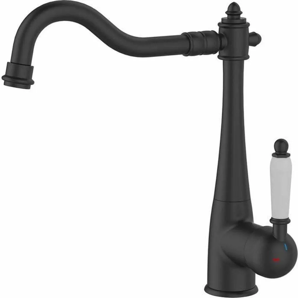 Robinet mitigeur évier pour cuisine vintage Rousseau RETRO noir mat