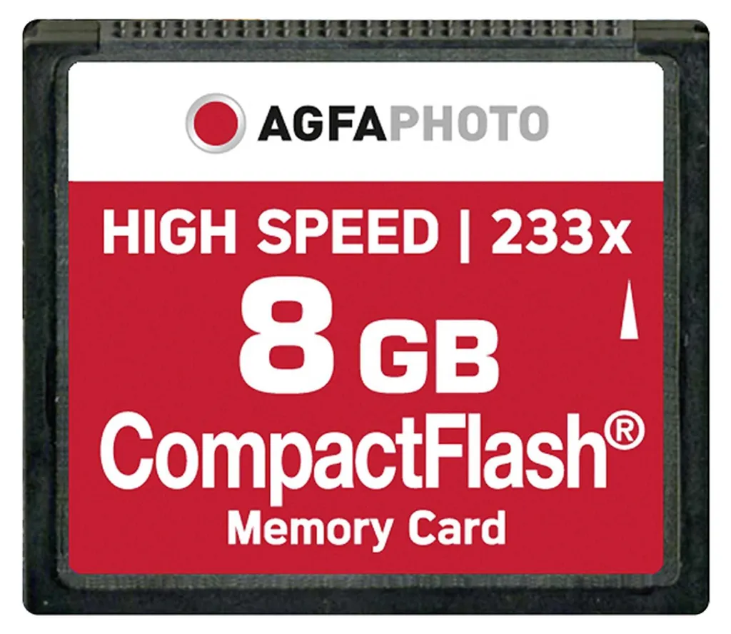Carte Flash Compact 8GB AgfaPhoto pour Stockage Photo et Vidéo Numérique