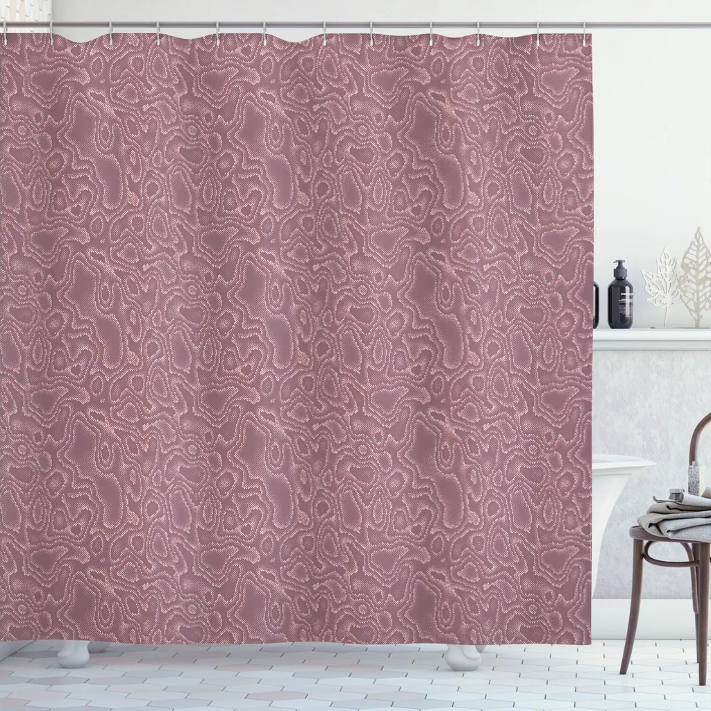 Tenda da doccia con stampa leopardata rosa a 4 pz/set Chic