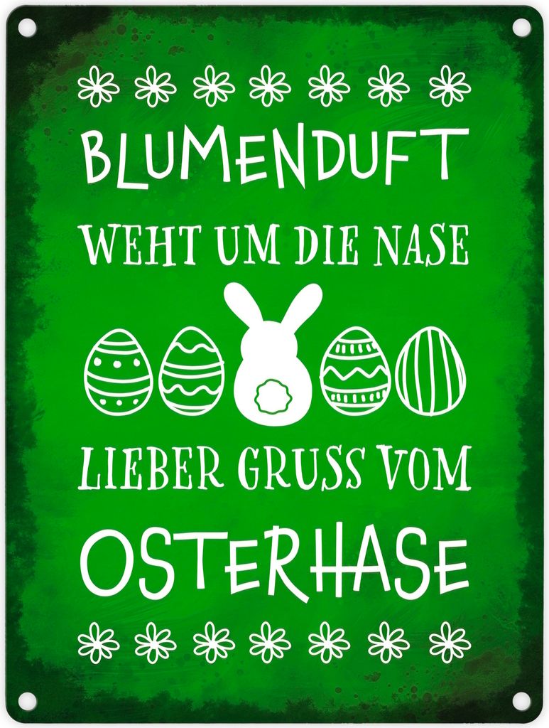 Lieber Gruß vom Osterhase Metallschild in 15x20 cm