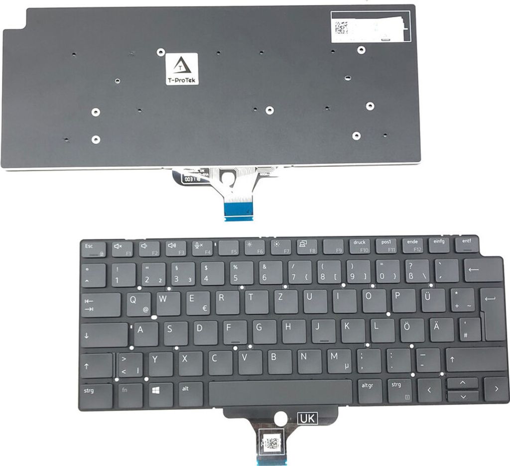DEUTSCHE - Schwarz Tastatur Ohne Rahmen Ohne Beleuchtung kompatibel für Dell Latitude 13 5320-TM4V2