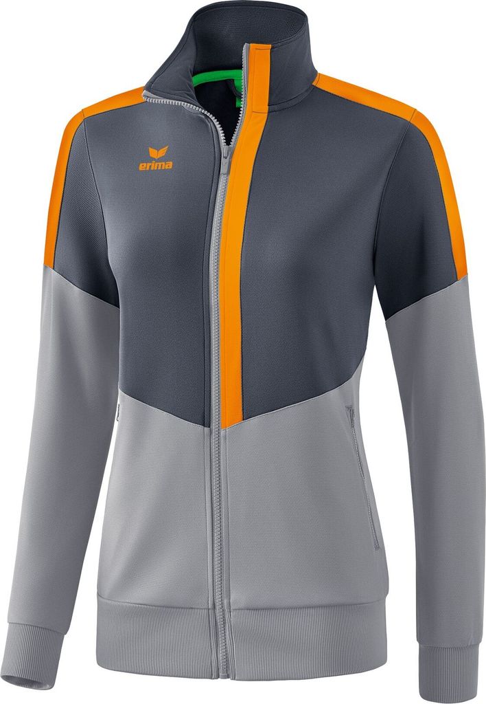 Erima Squad Worker Jacke Damen - Slate Grey / Monument Grey / New Orange | Größe: 36