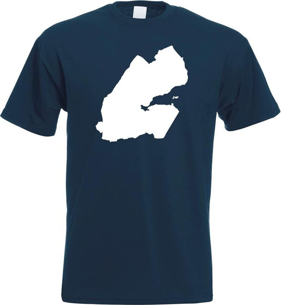 Kiwistar - T-Shirt - Navy - Dschibuti Umriss Kontur Herren Funshirt Bedruckt Design Sprüche Spruch Motive - mit Motiv Bedruckt - Funshirt Design -...
