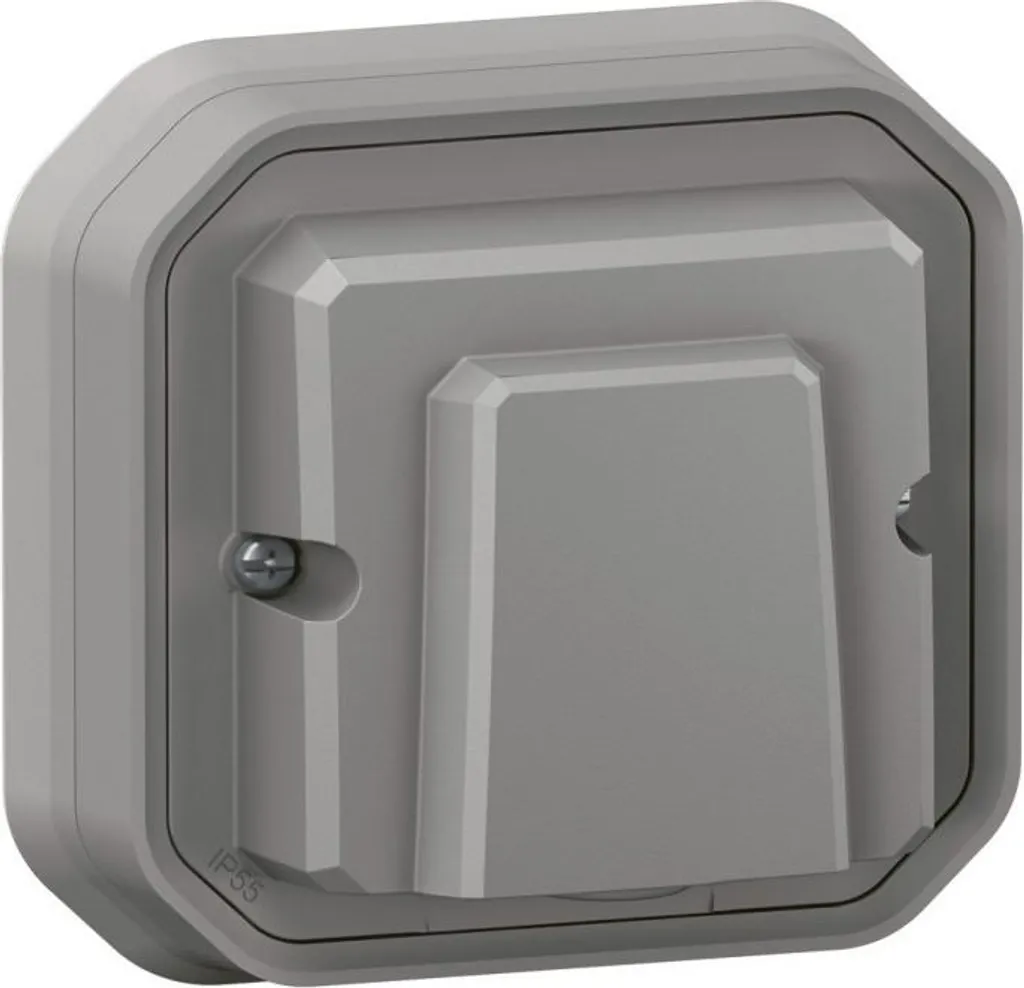Sortie de Câble Murale Grise avec Serre-câble - Design Robuste Encastré